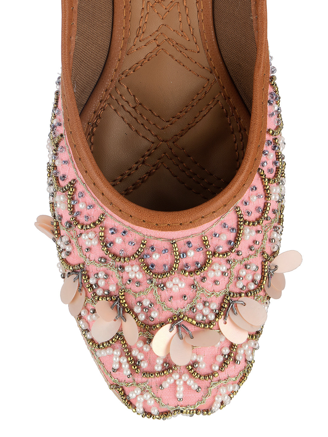 Desi Colour Women Indian Ethnic Footwear-Pink Sitara