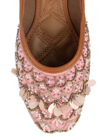 Desi Colour Women Indian Ethnic Footwear-Pink Sitara