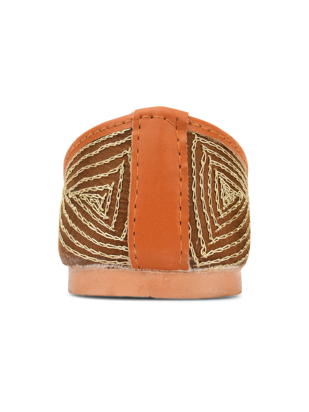 Desi Colour Women Indian Ethnic Footwear-Copper Dabka