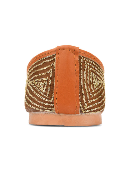 Desi Colour Women Indian Ethnic Footwear-Copper Dabka