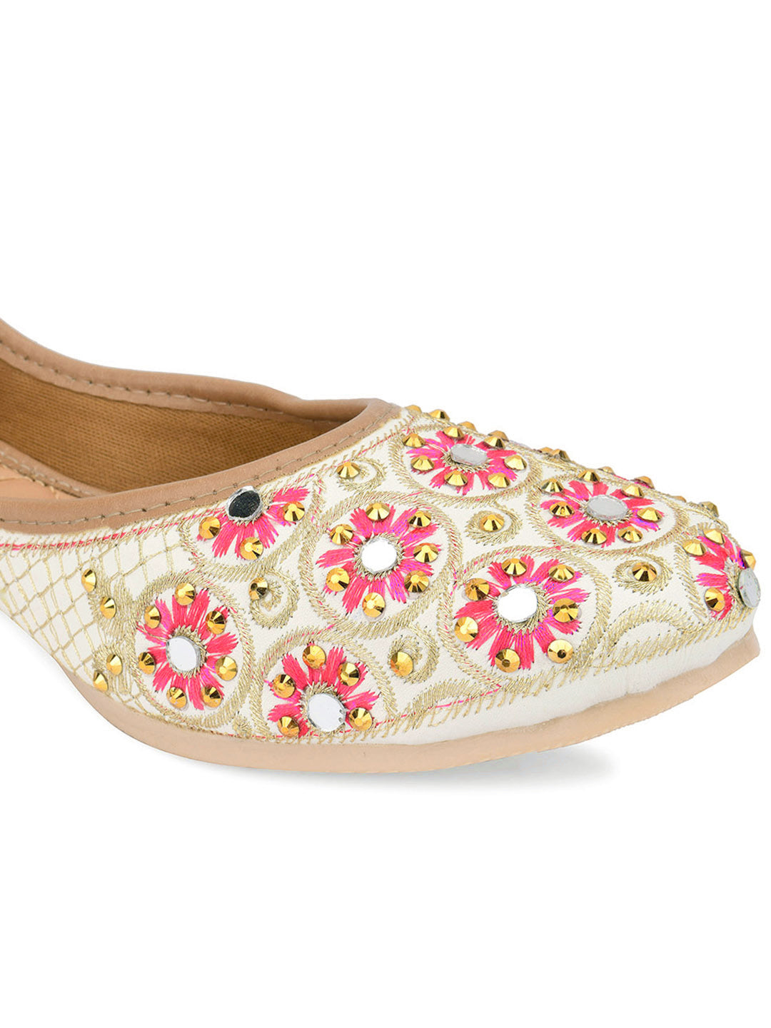 Desi Colour Women Indian Ethnic Footwear-Mini Dabka-Mirror Jarkan 5
