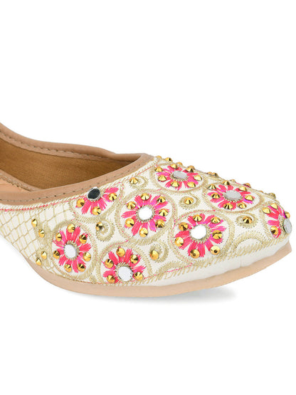 Desi Colour Women Indian Ethnic Footwear-Mini Dabka-Mirror Jarkan 5