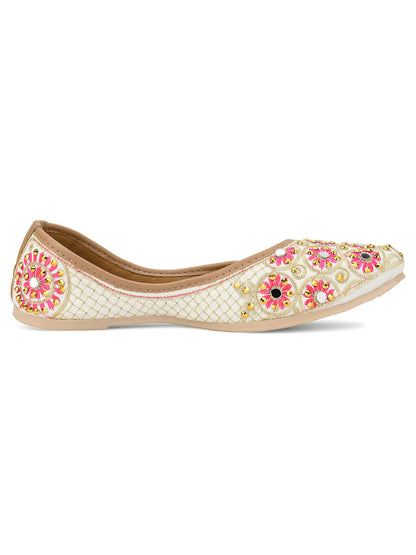 Desi Colour Women Indian Ethnic Footwear-Mini Dabka-Mirror Jarkan 5