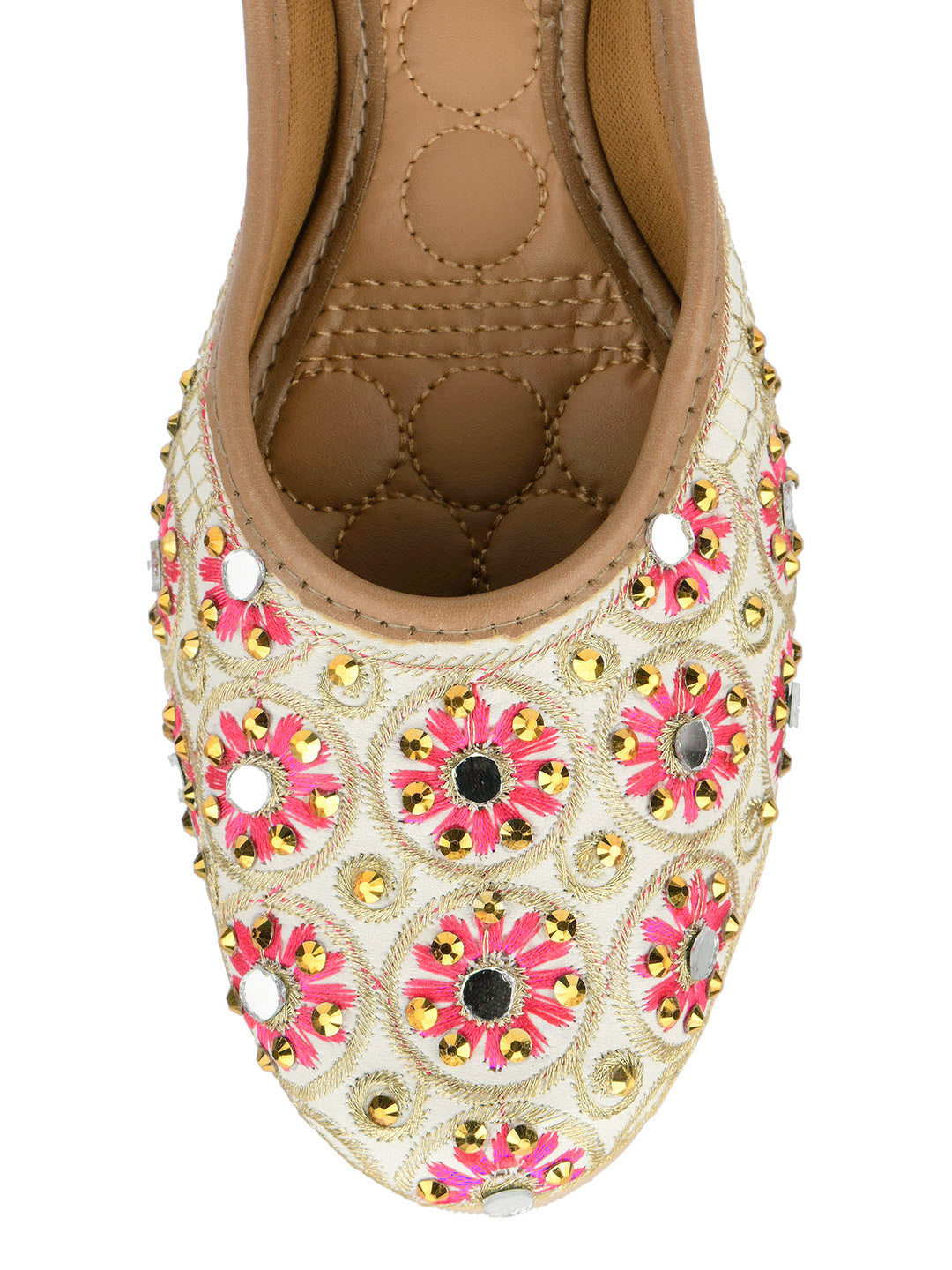 Desi Colour Women Indian Ethnic Footwear-Mini Dabka-Mirror Jarkan 5