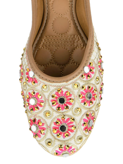 Desi Colour Women Indian Ethnic Footwear-Mini Dabka-Mirror Jarkan 5