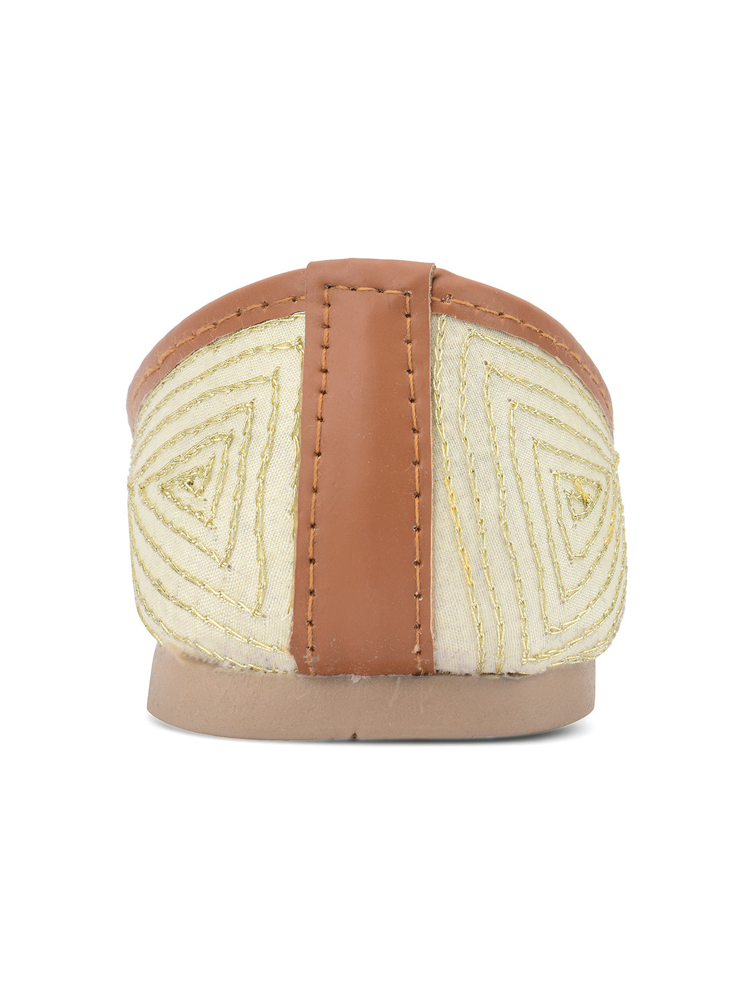 Desi Colour Women Indian Ethnic Footwear-Dabka Off White