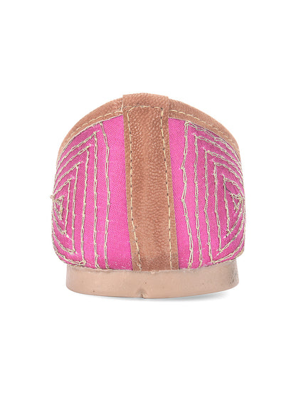 Desi Colour Women Indian Ethnic Footwear-Party Wear Pink Dabka Work
