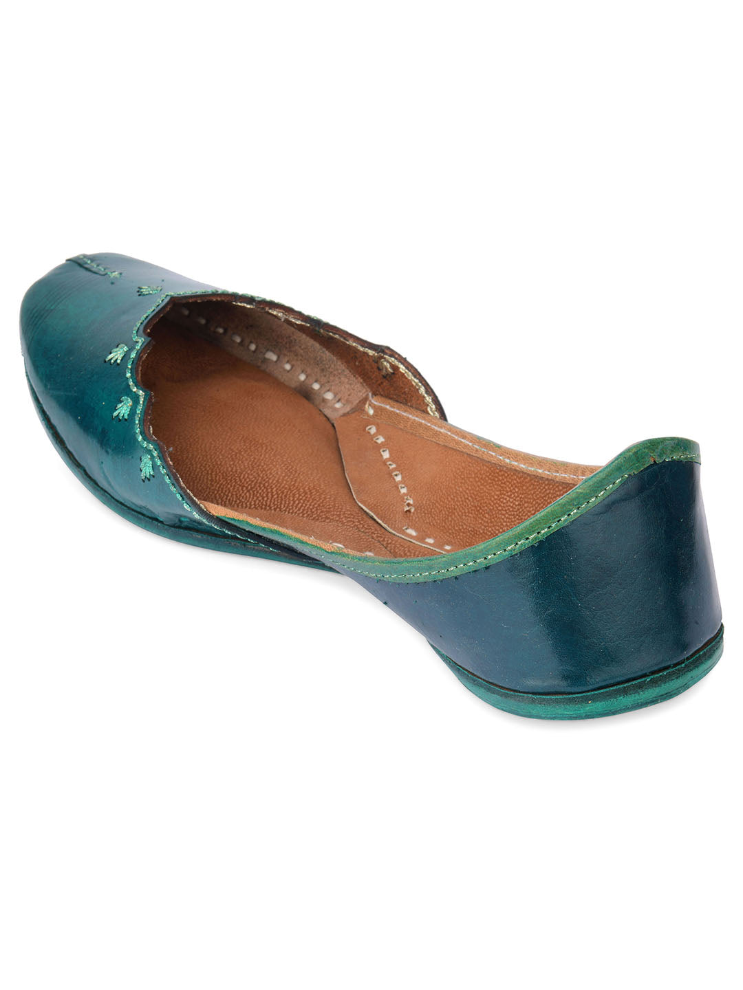 Desi Colour Women Indian Ethnic Footwear-Green Elegance