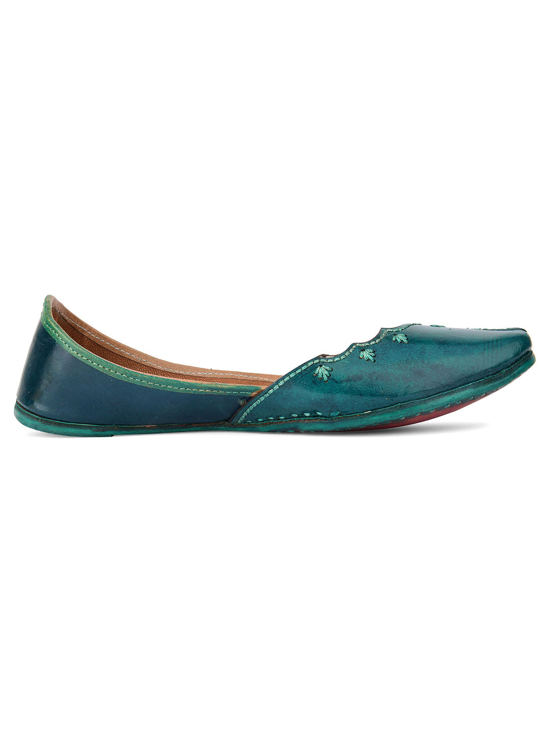 Desi Colour Women Indian Ethnic Footwear-Green Elegance
