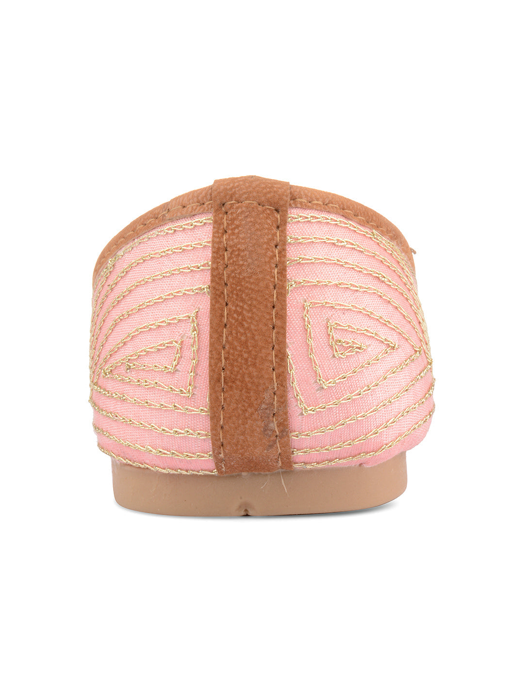 Desi Colour Women Indian Ethnic Footwear-Party Wear Pink Pearl Zigzag