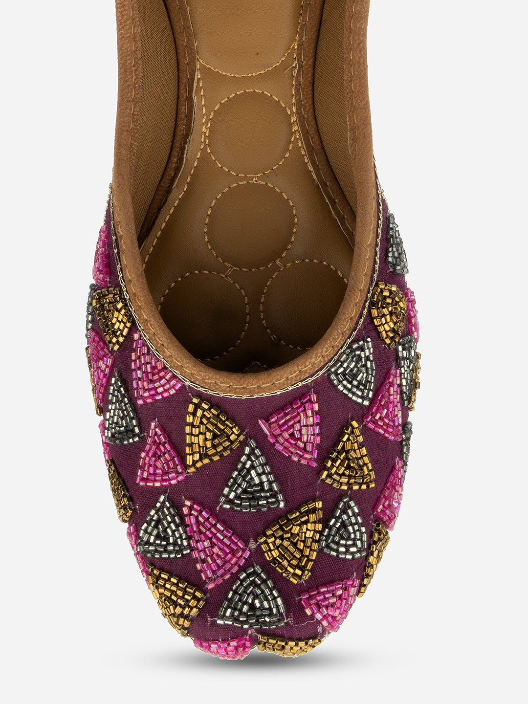 Desi Colour Women Indian Ethnic Footwear-Purple Bricks