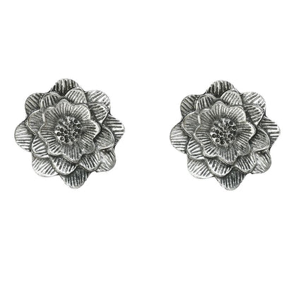 Mominos Fashion Johar Kamal Silver-Plated Brass Finish Rose Design Choker For Women (Silver)