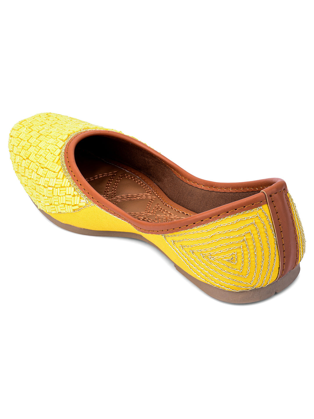 Desi Colour Women Indian Ethnic Footwear-Yellow Pipe