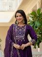 Lehenga Mart Designer Anarkali Suit Ready To Wear Kurta Pant With Dupatta For Women-Purple