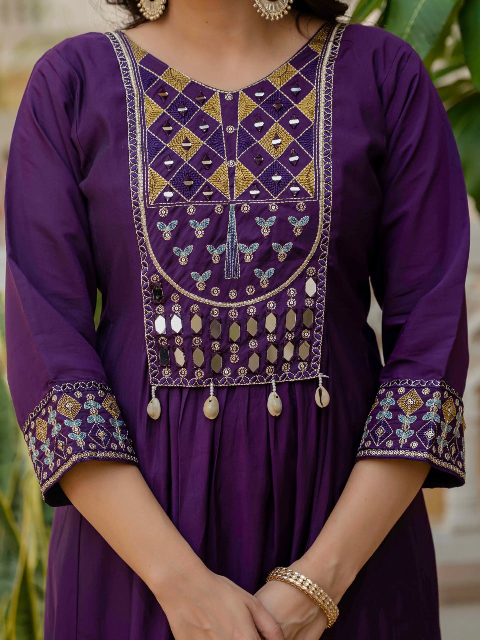 Lehenga Mart Designer Anarkali Suit Ready To Wear Kurta Pant With Dupatta For Women-Purple