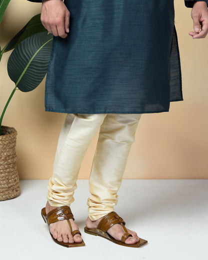 Stepsoft Men'S Olive Brown Kolhapuri Chappal | Handcrafted Leather Ethnic Slip-On Slippers