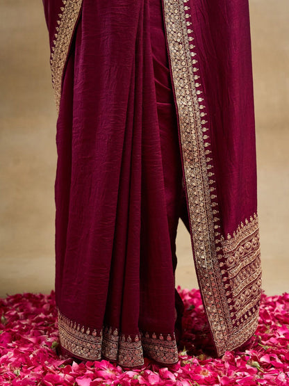 kasee Embroidered Pure Silk Saree
