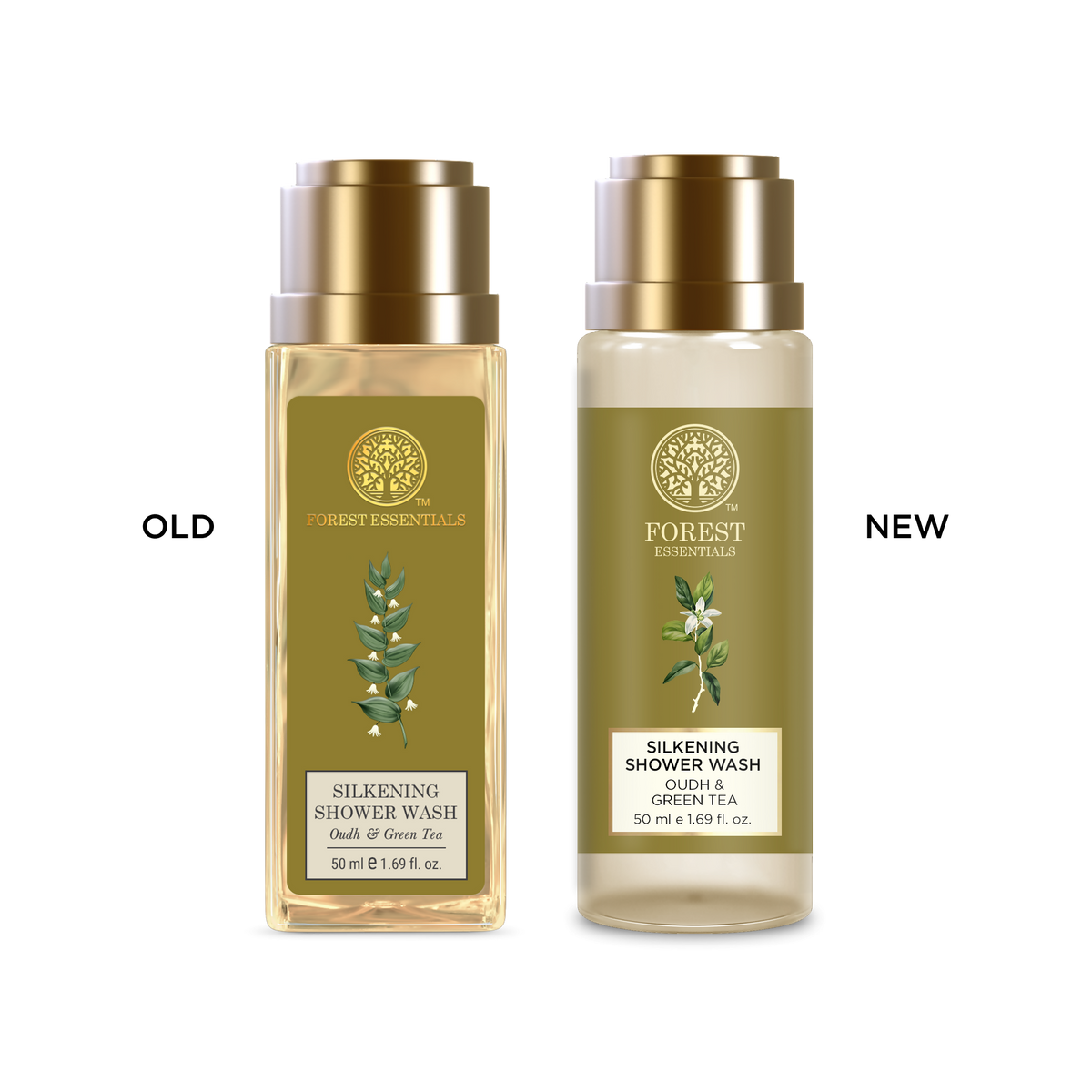 Forest Essentials Travel Size Silkening Shower Wash Oudh & Green Tea
