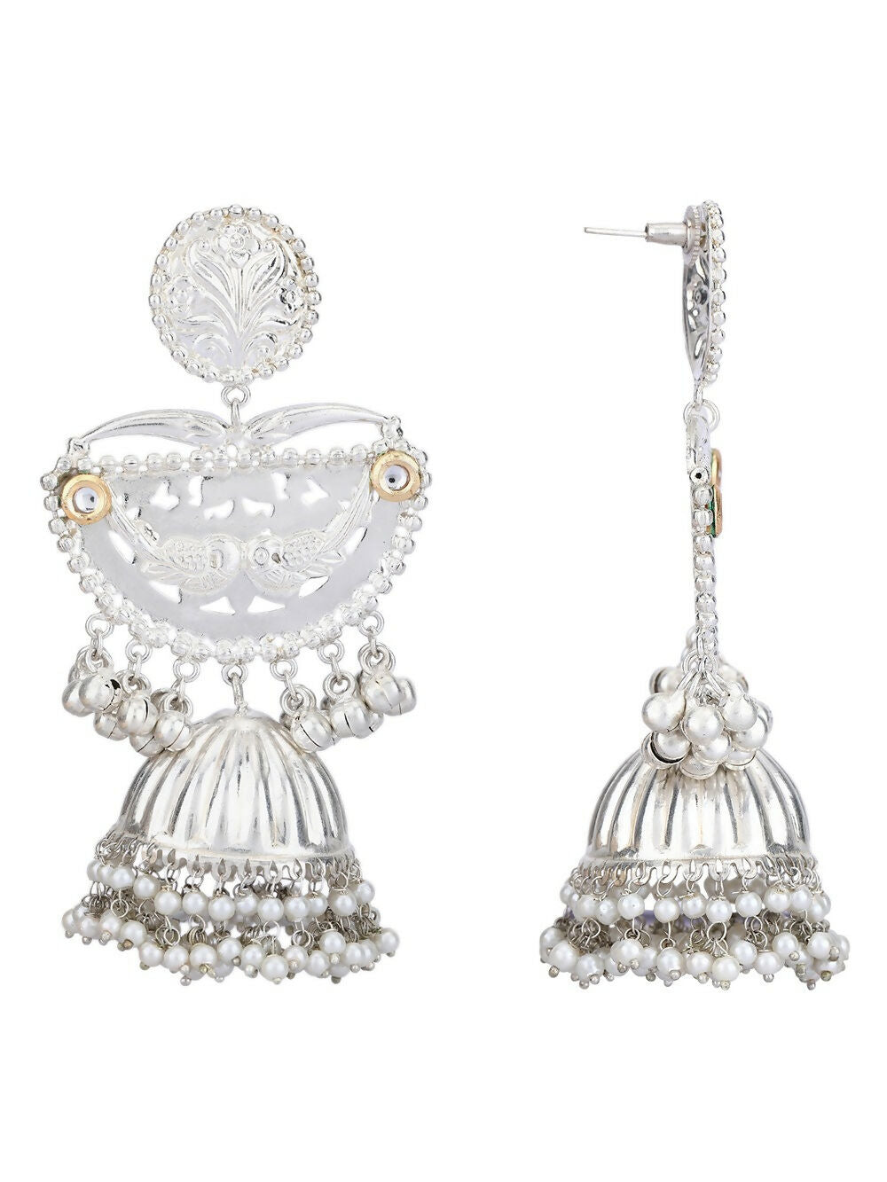 Joban Fashion Women Ghungroo Style Silver Tone Jhumka