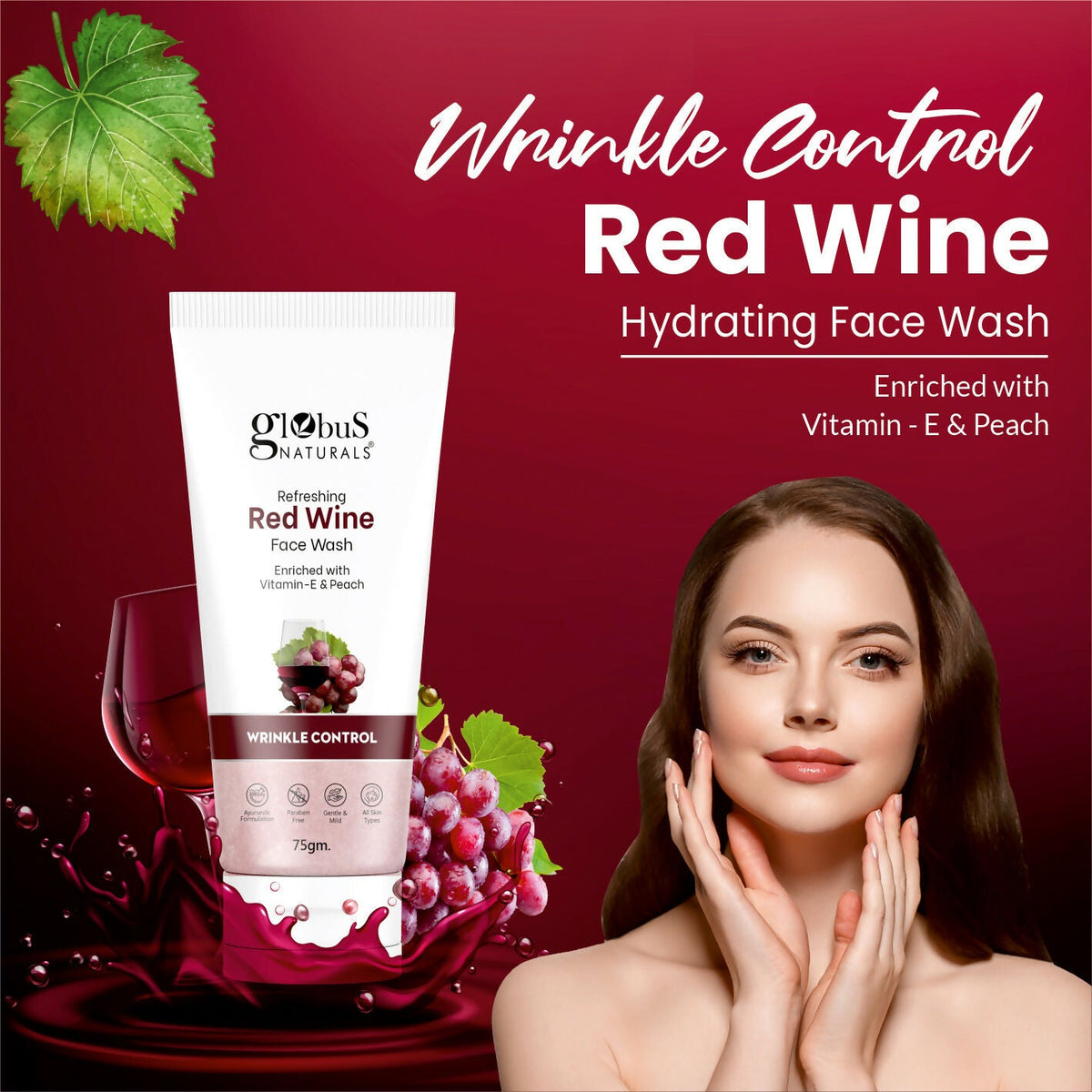 Globus Naturals Red Wine Hydrating Face Wash