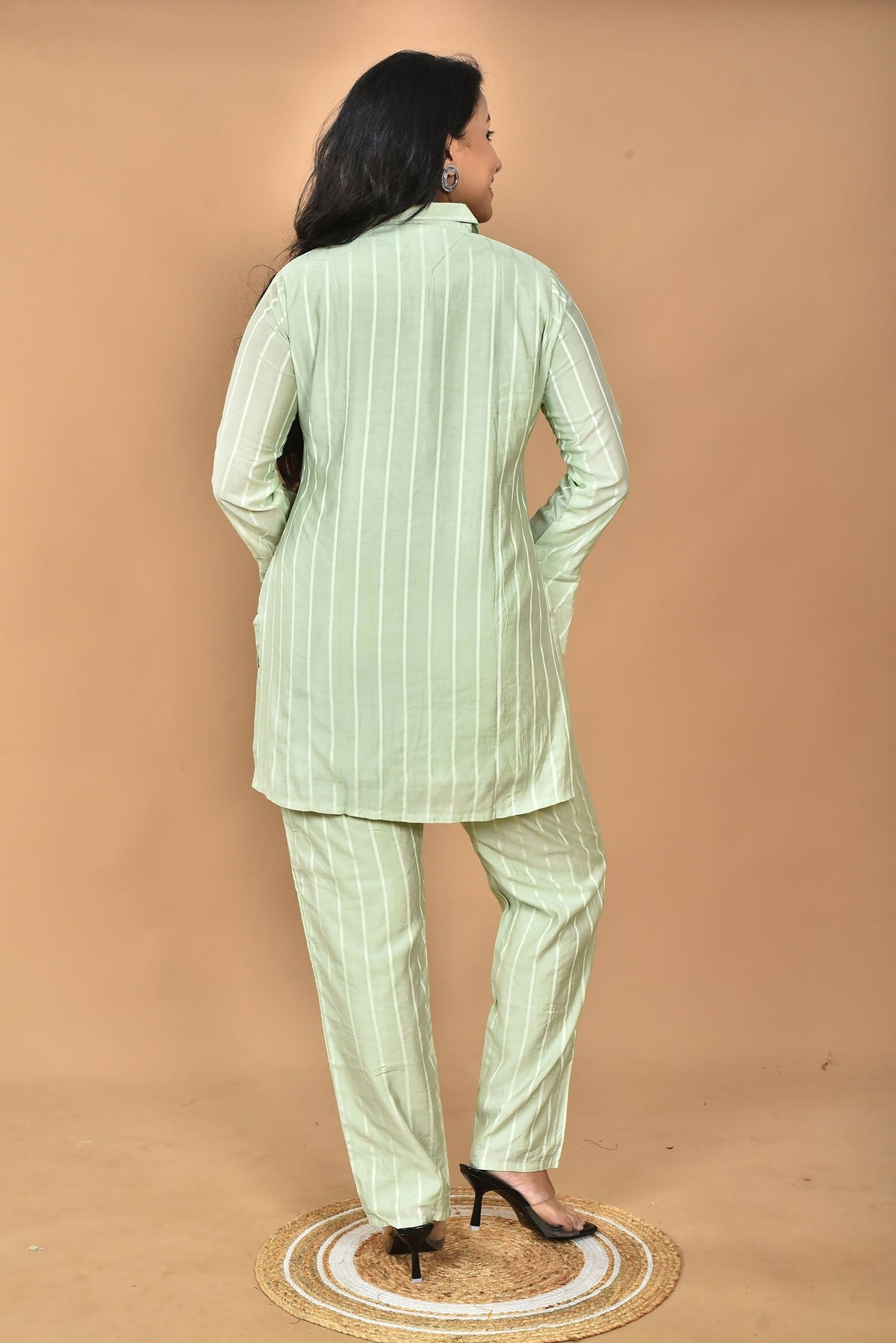 Morchari Women And Hand Embroidery Co-Ords-Green