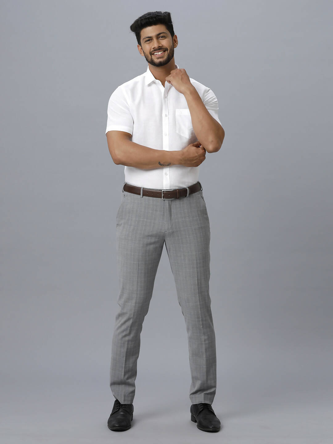 Ramraj Cotton Mens Half Sleeve White Shirt Plus Size - Justice White