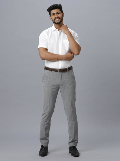 Ramraj Cotton Mens Half Sleeve White Shirt Plus Size - Justice White