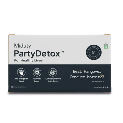 Miduty Party Detox Anti Hangover Formula to Party Smart Capsules