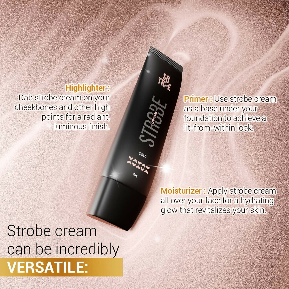 Sotrue Strobe Illuminating Cream + Moisturizer With Hyaluronic Acid - Gold