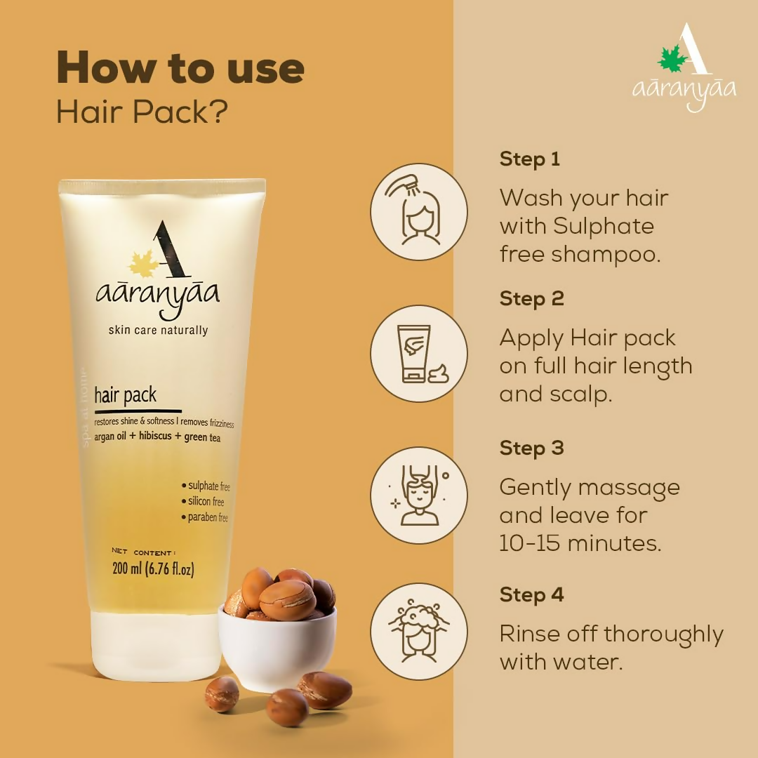Aaranyaa Hair Pack With Argan Oil For Dry & Frizzy Hair | Deep Conditioning And Hair Fall Control