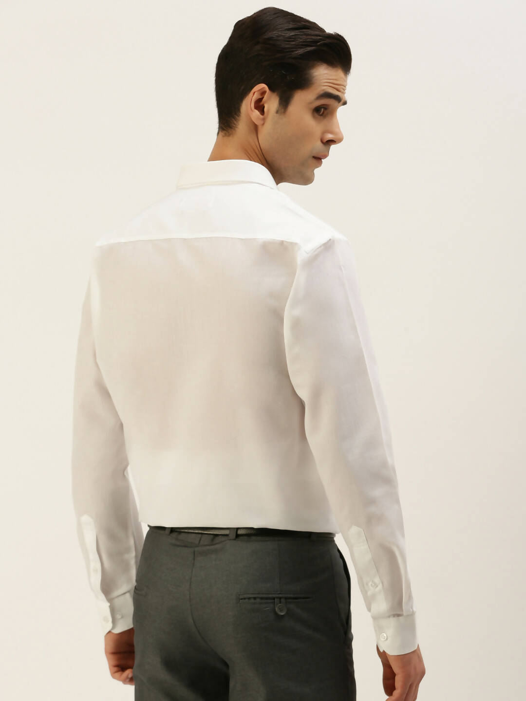 Ramraj Cotton Mens Full Sleeve Formal Poly Cotton White Shirt
