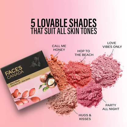 Faces Canada Berry Blush Powder With Goji Berry Oil & Shea Butter