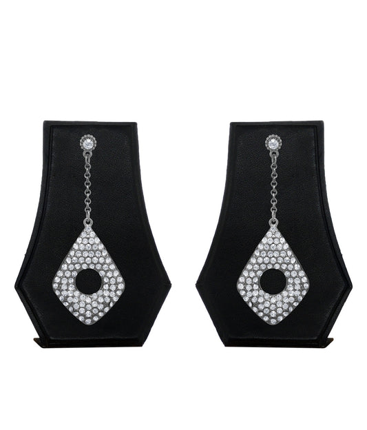 Silver-Plated Alloy Diva Look Stylish Contemporary Earrings - The Pari