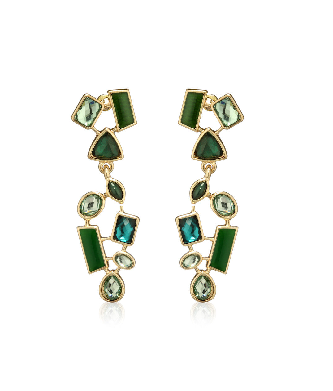 Gold-Polished Alloy Diva Look Stylish Contemporary Earrings - The Pari