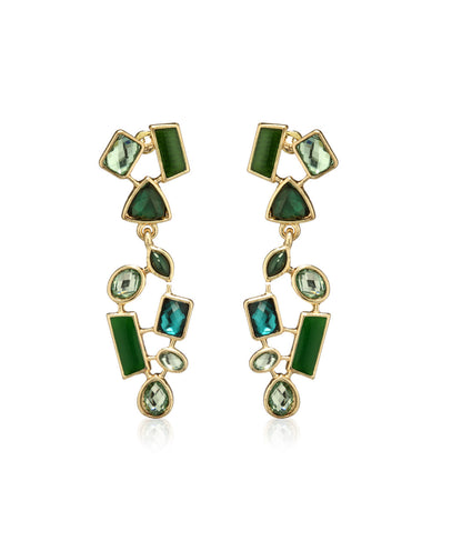 Gold-Polished Alloy Diva Look Stylish Contemporary Earrings - The Pari
