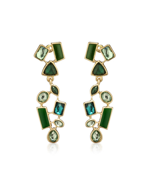 Gold-Polished Alloy Diva Look Stylish Contemporary Earrings - The Pari