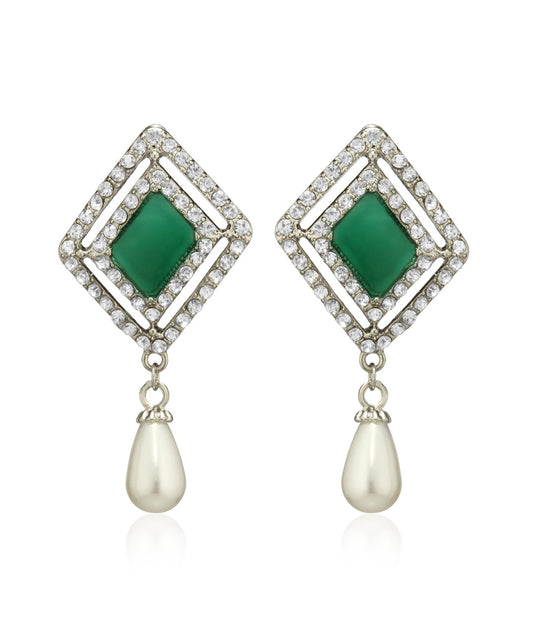 Silver-Plated Alloy Diva Look Stylish Contemporary Earrings - The Pari