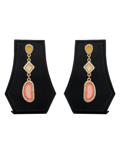 Gold-Polished Alloy Diva Look Stylish Contemporary Earrings - The Pari
