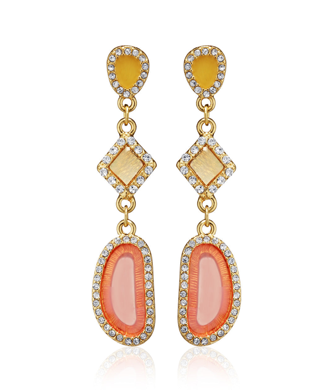 Gold-Polished Alloy Diva Look Stylish Contemporary Earrings - The Pari