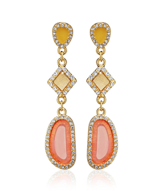 Gold-Polished Alloy Diva Look Stylish Contemporary Earrings - The Pari