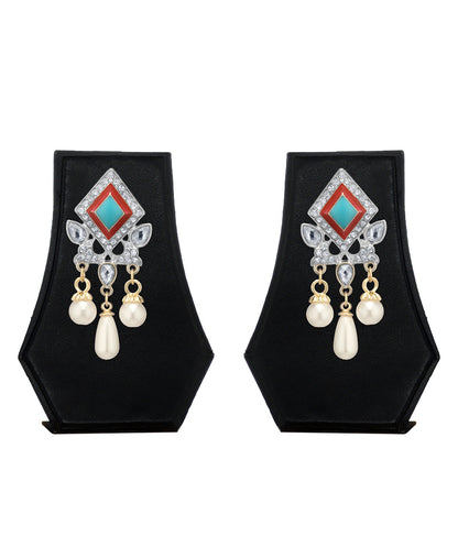 Silver-Plated Alloy Diva Look Stylish Contemporary Earrings - The Pari