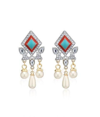 Silver-Plated Alloy Diva Look Stylish Contemporary Earrings - The Pari