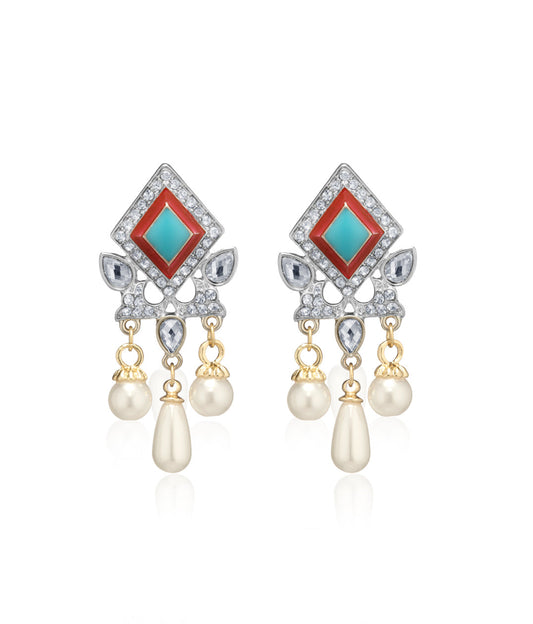 Silver-Plated Alloy Diva Look Stylish Contemporary Earrings - The Pari