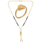 AanyaCentric Gold-Polished Mangalsutra & Ring Set