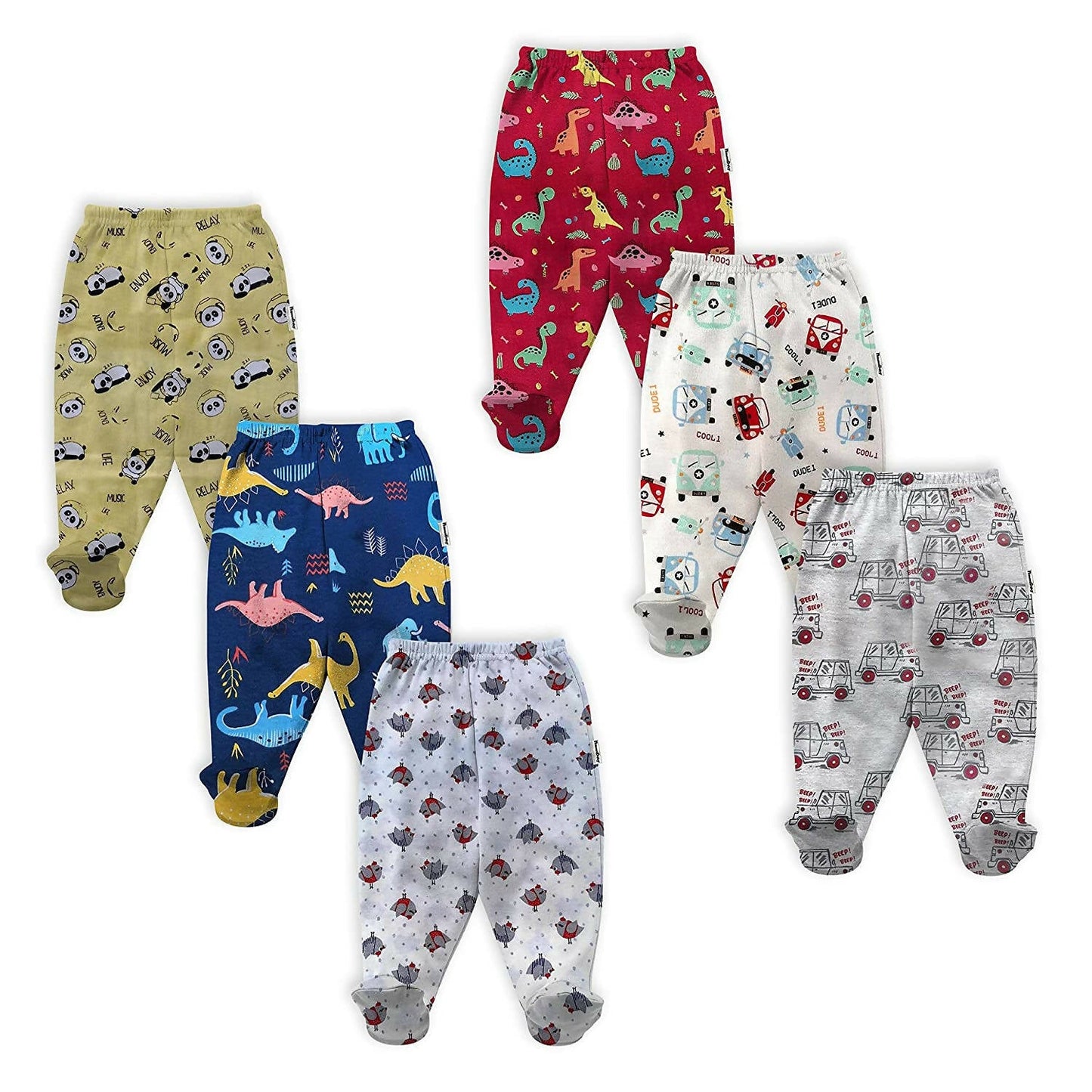 NammaBaby Unisex Assorted Printed Pajama Leggings Multicolor