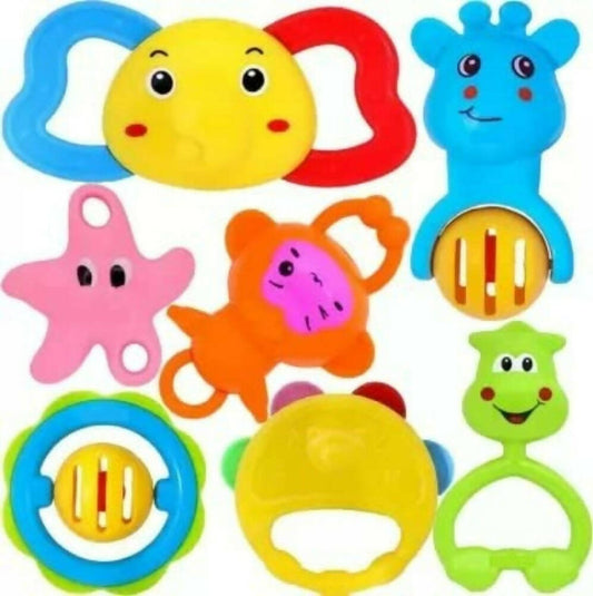 Cable World Colourful Plastic Non Toxic Attractive Rattle Combo