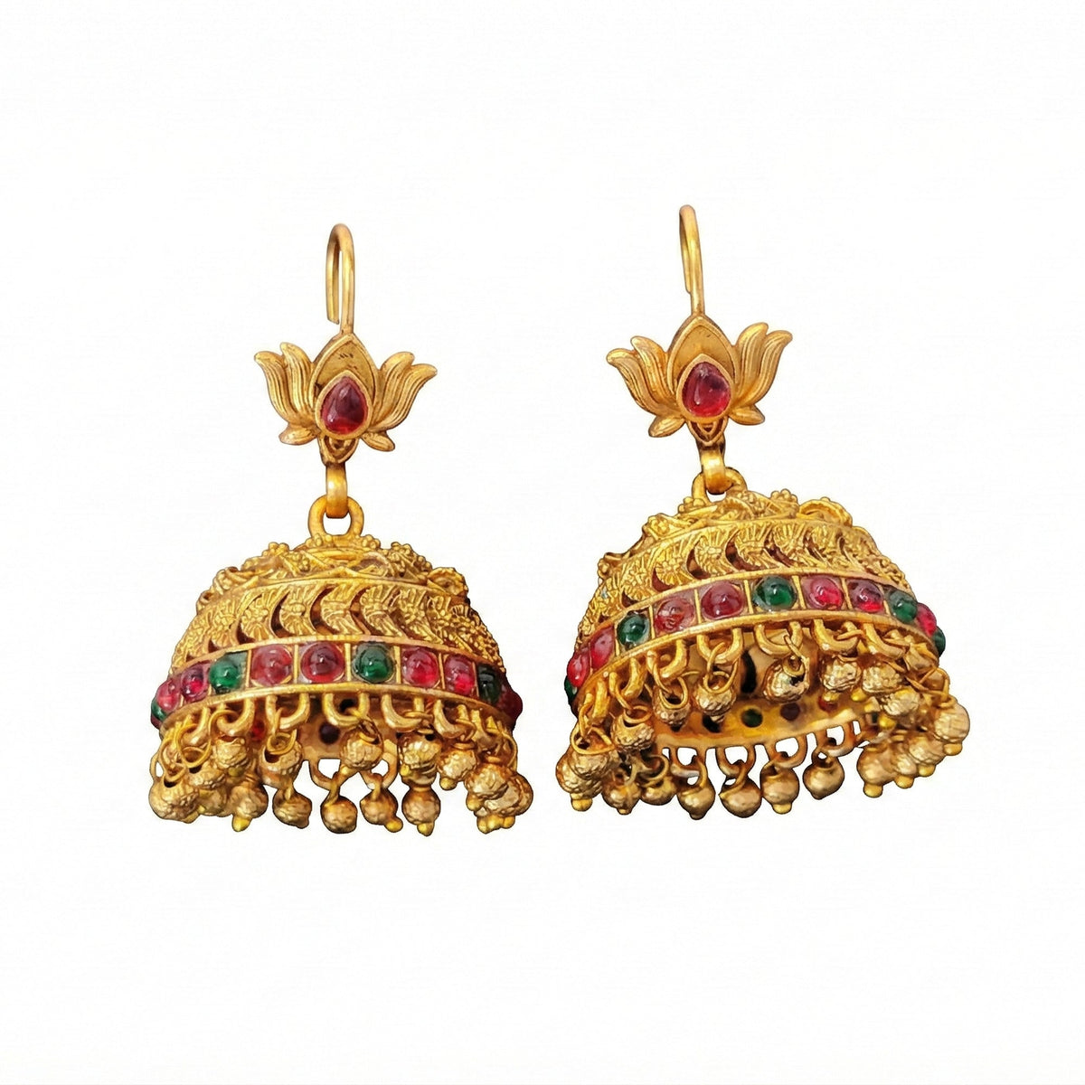 JS Fashion Antique Rajwadi Lotus Top Designer Jhumka Earrings for Women & Girls
