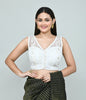 Joban Fashion Women's White Embroidered Stitched Blouse