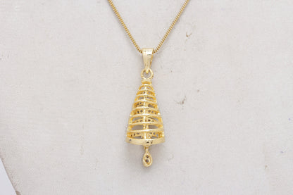 Gold-Polished Alloy Bell Shaped American Diamond Necklace Set - The Pari