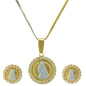 Gold-Polished Alloy Ginnin American Diamond Pendant Set - The Pari